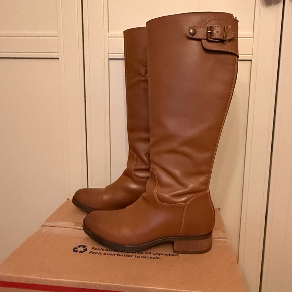 Steve Madden Tan Leather Heeled Boots